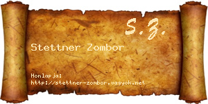 Stettner Zombor névjegykártya